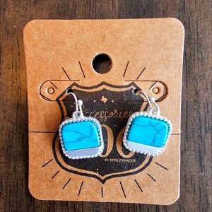 806 turquoise and silver earrings. NWT